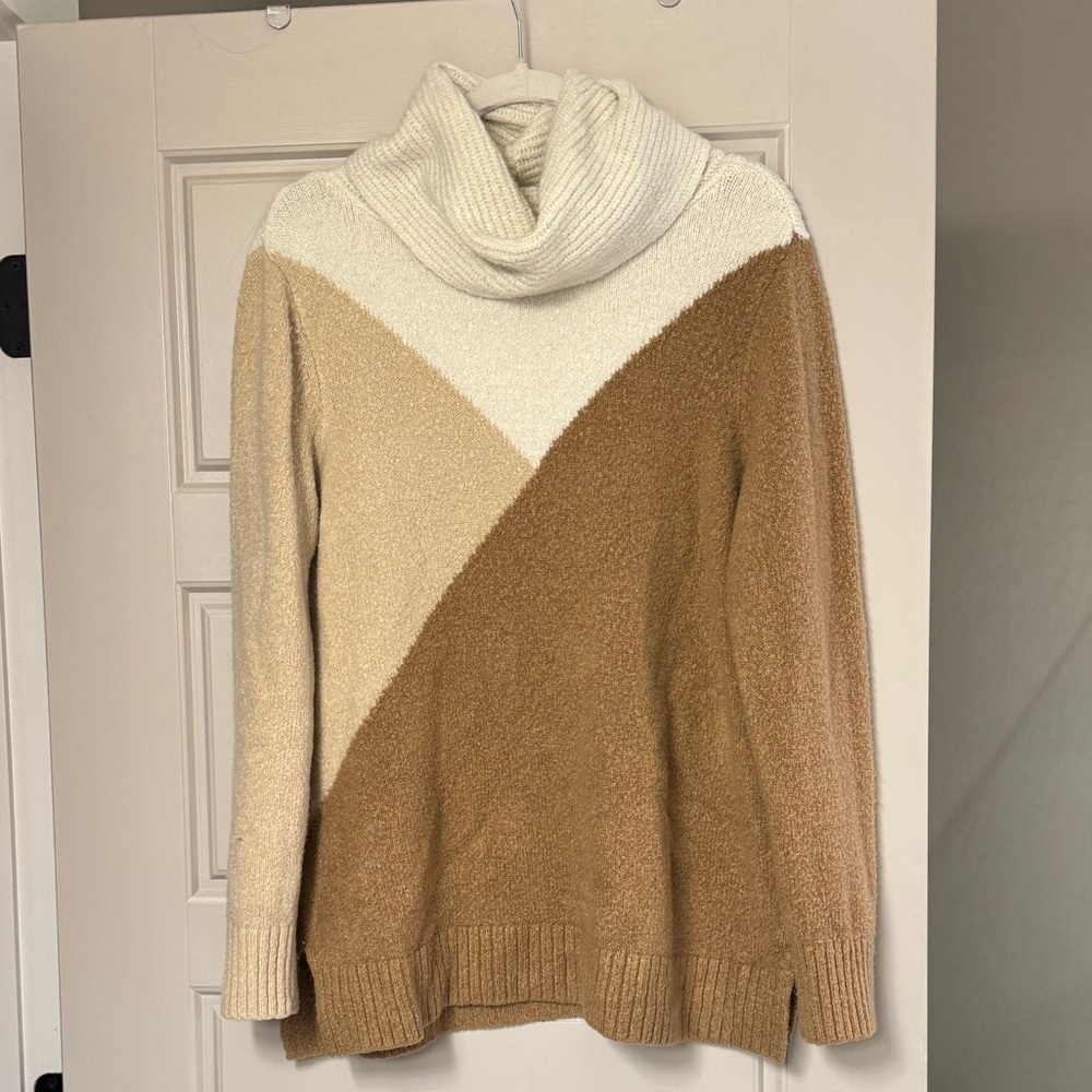 Colorblock Turtleneck Sweater